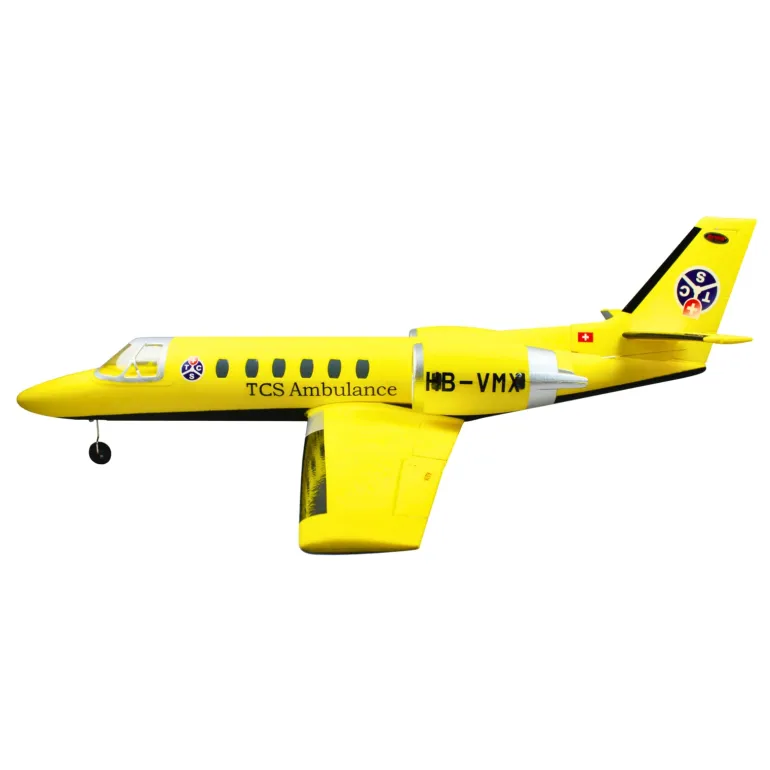 AU Stock Only! Dynam Cessna 550 Turbo Jet V2 Yellow 4S Twin 64mm EDF RC Jet w/ Flaps