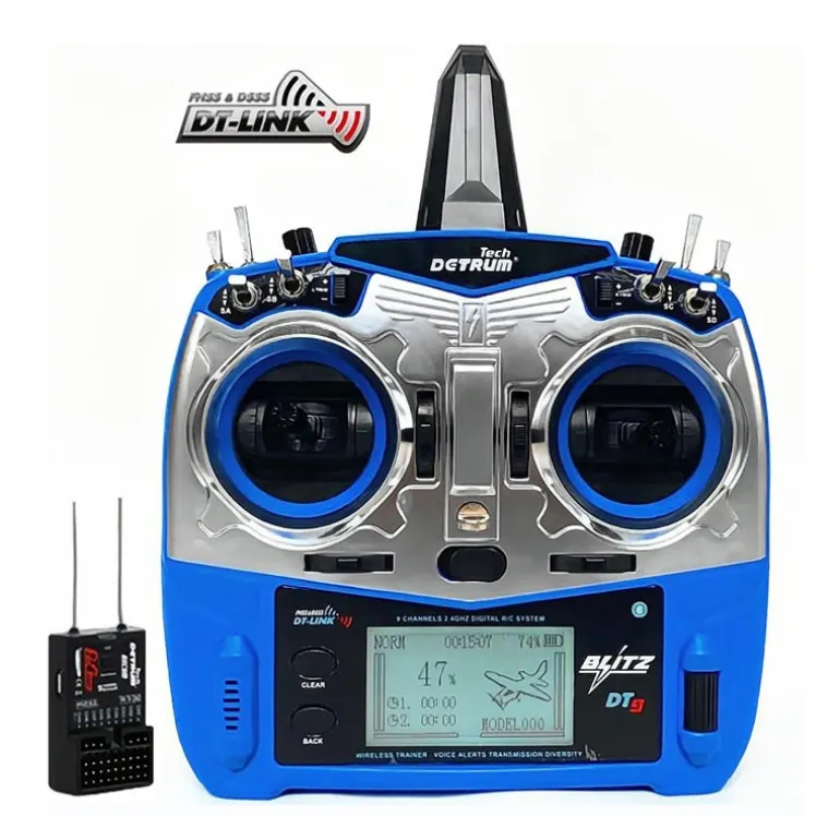 Detrum Blitz-DT9 9CH Smart Programming/Telemetry Transmitter Set Blue (TX+RXC9M)
