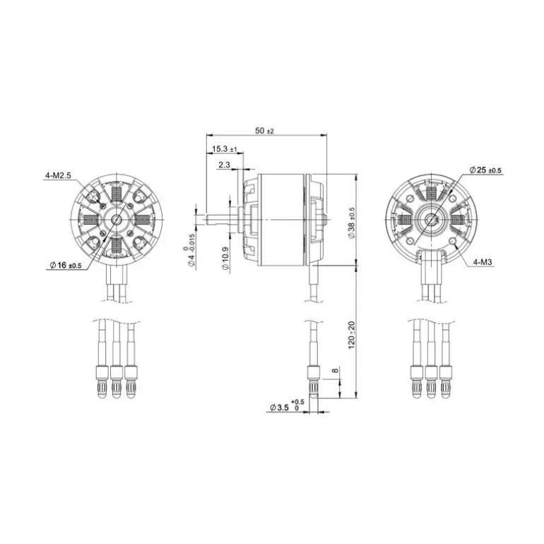 Detrum BM3715A-890KV Brushless Motor