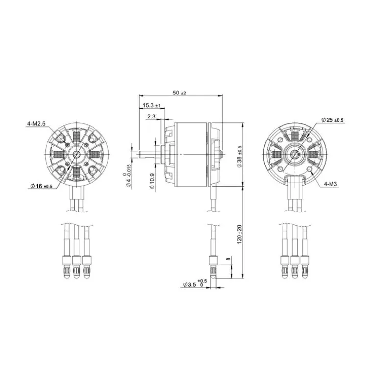 Detrum BM3715A-1050KV Brushless Motor