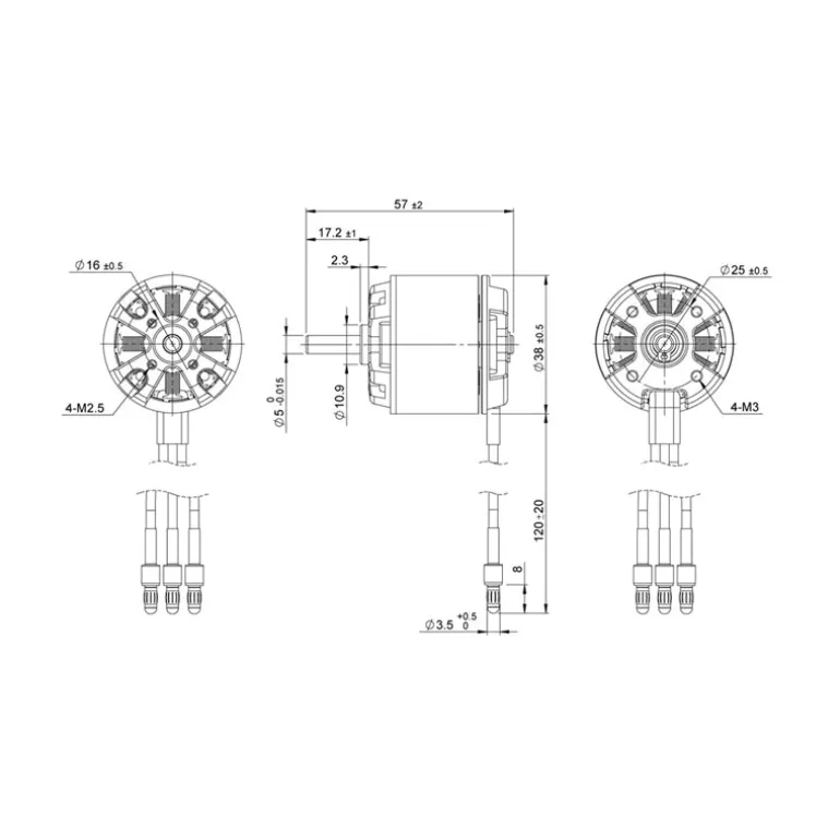 Detrum BM3720A-500KV Brushless Motor