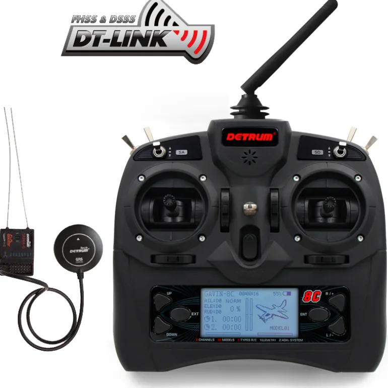 Detrum GAVIN-8C 8CH RC Transmitter w/ SR86A-G GPS Autopilot Telemetry Receiver