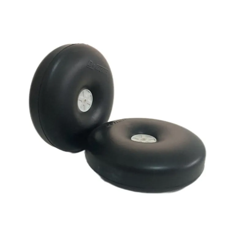Dynam 5.5" Big Smooth Surface Rubber Wheel for RC Airplane (2pcs - 4.2 mm Hole/axle)