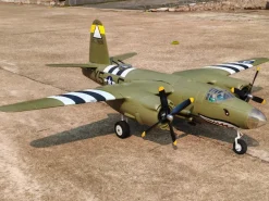 Dynam B-26 Marauder Green 4S Twin-Engine RC Warbird Plane 1.5m Wingspan w/ Flaps