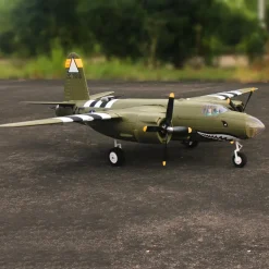 Dynam B-26 Marauder Green 4S Twin-Engine RC Warbird Plane 1.5m Wingspan w/ Flaps
