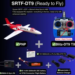 Dynam Cessna 550 Turbo Jet V2 Red 4S Twin 64mm EDF RC Jet w/ Flaps