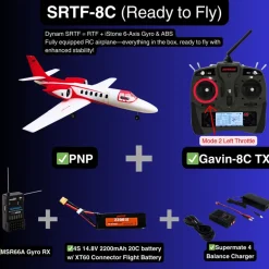 Dynam Cessna 550 Turbo Jet V2 Red 4S Twin 64mm EDF RC Jet w/ Flaps