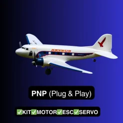 Dynam DC-3 Skybus White RC Warbird Plane 1500mm 59