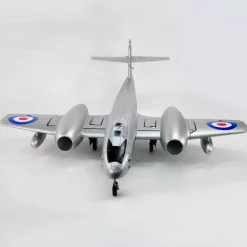 Dynam Gloster Meteor F8 V2 Silver 6S 12-Blade Twin Inrunner 70mm EDF RC Jet w/ Flaps