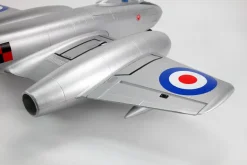Dynam Gloster Meteor F8 V2 Silver 6S 12-Blade Twin Inrunner 70mm EDF RC Jet w/ Flaps