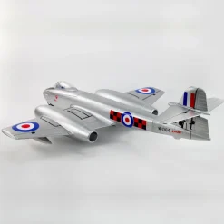 Dynam Gloster Meteor F8 V2 Silver 6S 12-Blade Twin Inrunner 70mm EDF RC Jet w/ Flaps