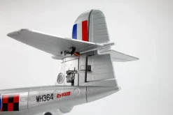 Dynam Gloster Meteor F8 V2 Silver 6S 12-Blade Twin Inrunner 70mm EDF RC Jet w/ Flaps