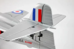 Dynam Gloster Meteor F8 V2 Silver 6S 12-Blade Twin Inrunner 70mm EDF RC Jet w/ Flaps