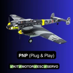 Dynam Messerschmitt BF-110 V3 4S Twin-Engine RC Warbird Plane 1500mm w/ Flaps