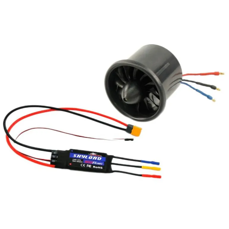 Dynam 64mm 12-Blade 4S EDF Power System w/ TC-2827-2600KV Outrunner Brushless Motor & 80A ESC XT60