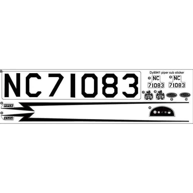 Dynam Piper J3 Cub Decal
