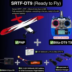 Dynam Primo RC Beginner Trainer Red STOL Bigfoot 4S 1450mm w/ Flaps
