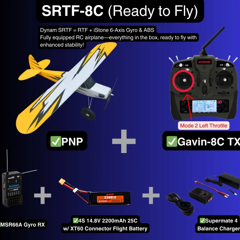 Dynam Primo RC Beginner Trainer Yellow STOL Bigfoot 4S 1450mm w/ Flaps