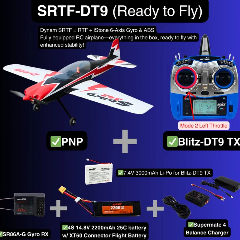 Dynam Sbach 342 4S RC Aerobatic 3D Sport Plane 1250mm Wingspan