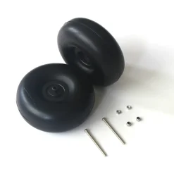 Dynam 4" Smooth Surface Rubber Foam Wheel Set for RC Airplane (2pcs - 3.6 mm Hole/axle)