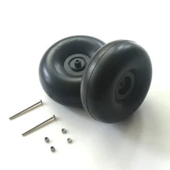 Dynam 4" Smooth Surface Rubber Foam Wheel Set for RC Airplane (2pcs - 3.6 mm Hole/axle)