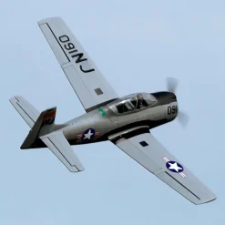 Dynam T-28 Trojan V2 Grey 4S RC Warbird Plane 1300mm w/ Flaps