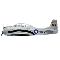 Dynam T-28 Trojan V2 Grey 4S RC Warbird Plane 1300mm w/ Flaps