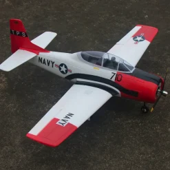 Dynam T-28 Trojan V2 Red 4S RC Warbird Plane 1300mm w/ Flaps