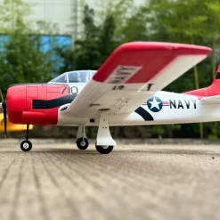 Dynam T-28 Trojan V2 Red 4S RC Warbird Plane 1300mm w/ Flaps