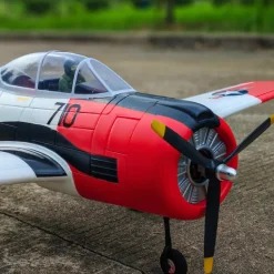 Dynam T-28 Trojan V2 Red 4S RC Warbird Plane 1300mm w/ Flaps