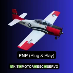 Dynam T-28 Trojan V2 Red 4S RC Warbird Plane 1300mm w/ Flaps
