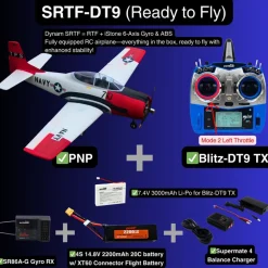 Dynam T-28 Trojan V2 Red 4S RC Warbird Plane 1300mm w/ Flaps