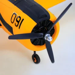 Dynam T-28 Trojan V2 Yellow 4S RC Warbird Plane 1300mm w/ Flaps