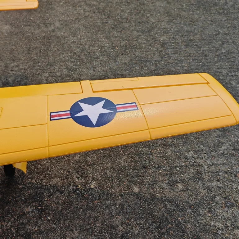 Dynam T-28 Trojan V2 Yellow 4S RC Warbird Plane 1300mm w/ Flaps