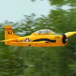 Dynam T-28 Trojan V2 Yellow 4S RC Warbird Plane 1300mm w/ Flaps