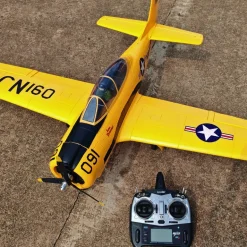 Dynam T-28 Trojan V2 Yellow 4S RC Warbird Plane 1300mm w/ Flaps