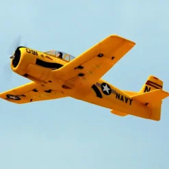 Dynam T-28 Trojan V2 Yellow 4S RC Warbird Plane 1300mm w/ Flaps