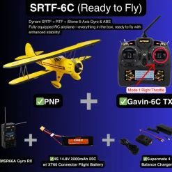 Dynam Waco YMF-5D V2 Yellow 4S RC Biplane 1300mm 51
