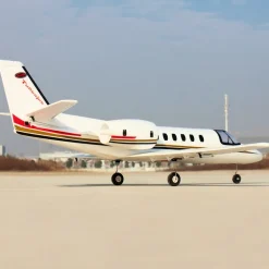 EU Stock Only! Dynam Cessna 550 Turbo Jet V2 White 4S Twin 64mm EDF RC Jet w/ Flaps