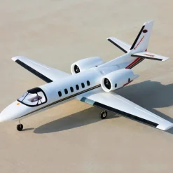 EU Stock Only! Dynam Cessna 550 Turbo Jet V2 White 4S Twin 64mm EDF RC Jet w/ Flaps