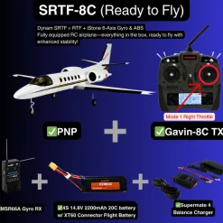 EU Stock Only! Dynam Cessna 550 Turbo Jet V2 White 4S Twin 64mm EDF RC Jet w/ Flaps