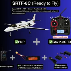 EU Stock Only! Dynam Cessna 550 Turbo Jet V2 White 4S Twin 64mm EDF RC Jet w/ Flaps