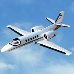 EU Stock Only! Dynam Cessna 550 Turbo Jet V2 White 4S Twin 64mm EDF RC Jet w/ Flaps