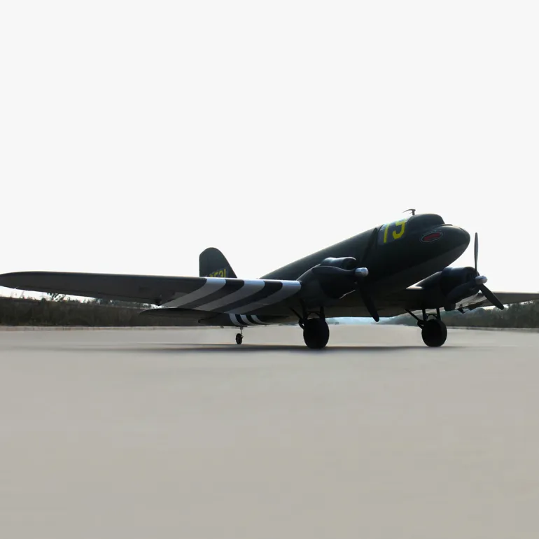 EU Stock Only! Dynam C-47 Skytrain V2 Green RC Warbird Plane 1500mm 59" Wingspan