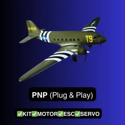 EU Stock Only! Dynam C-47 Skytrain V2 Green RC Warbird Plane 1500mm 59