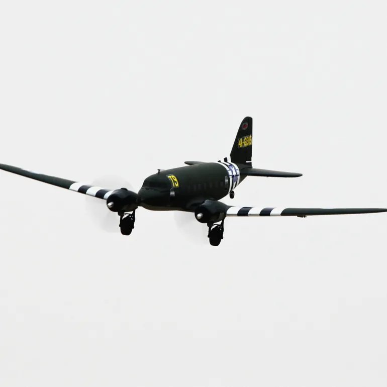 EU Stock Only! Dynam C-47 Skytrain V2 Green RC Warbird Plane 1500mm 59" Wingspan