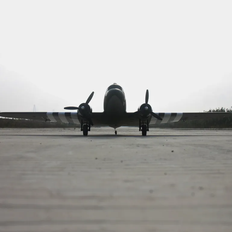 EU Stock Only! Dynam C-47 Skytrain V2 Green RC Warbird Plane 1500mm 59" Wingspan