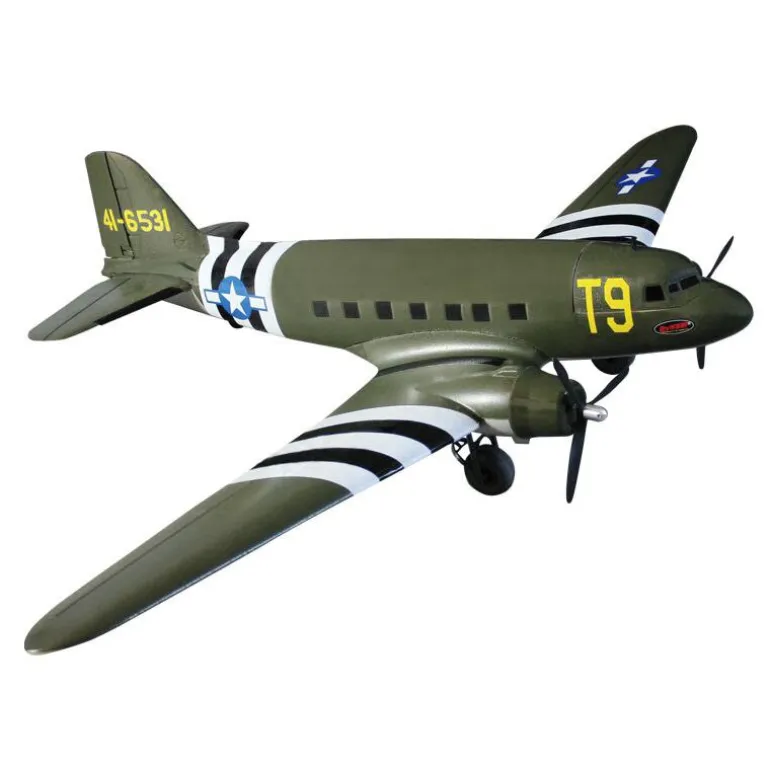 EU Stock Only! Dynam C-47 Skytrain V2 Green RC Warbird Plane 1500mm 59" Wingspan