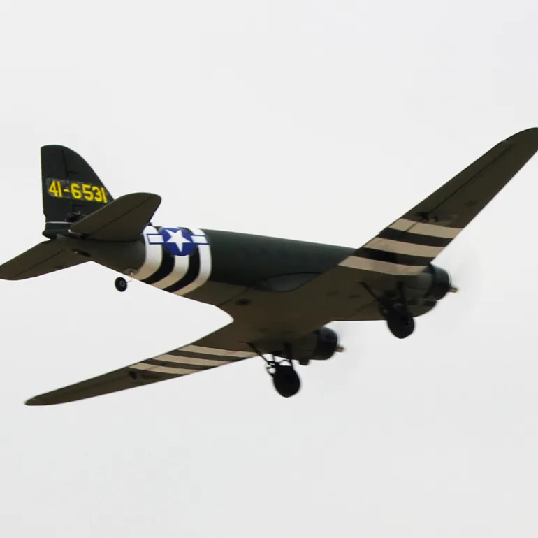 EU Stock Only! Dynam C-47 Skytrain V2 Green RC Warbird Plane 1500mm 59" Wingspan