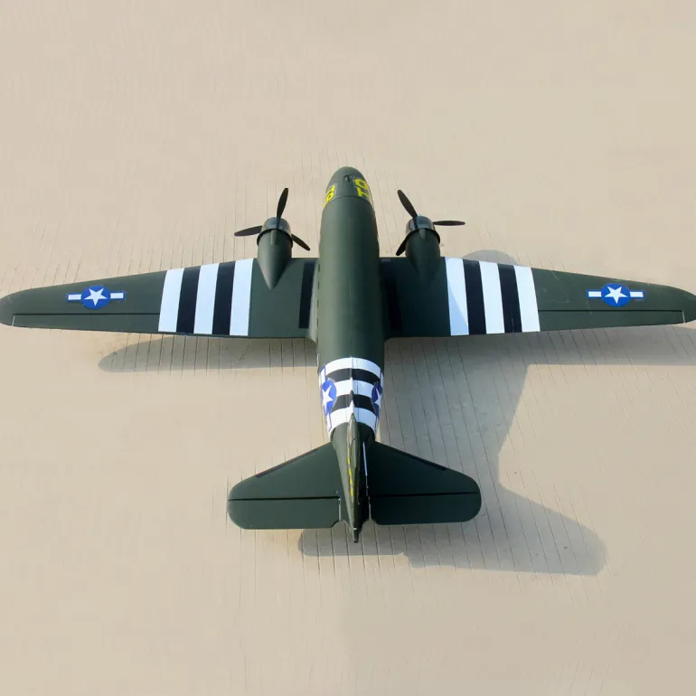 EU Stock Only! Dynam C-47 Skytrain V2 Green RC Warbird Plane 1500mm 59" Wingspan